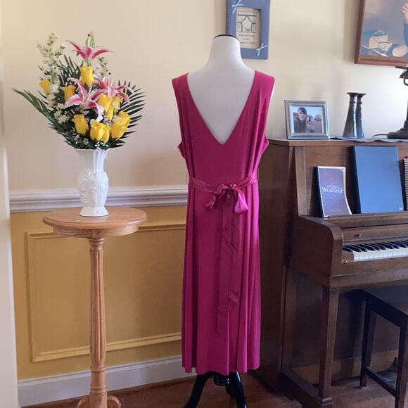Scarlett Nite Fuschia Stretch Pullover Midi Dress, Size 20W - Picture 5 of 14